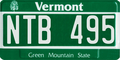 VT license plate NTB495