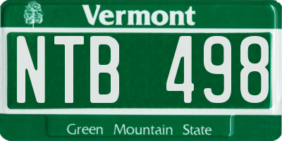 VT license plate NTB498