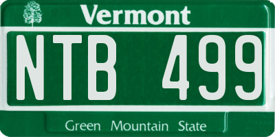 VT license plate NTB499
