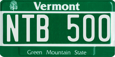 VT license plate NTB500