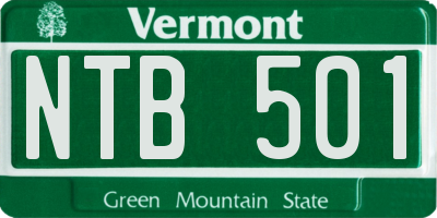 VT license plate NTB501