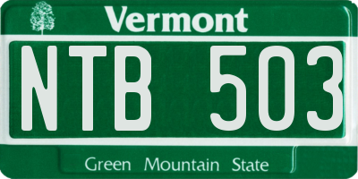 VT license plate NTB503