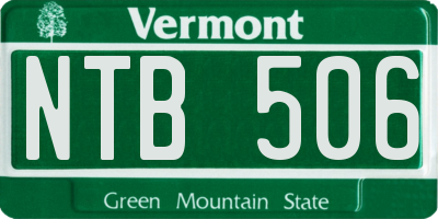 VT license plate NTB506
