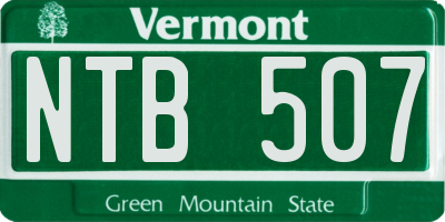 VT license plate NTB507