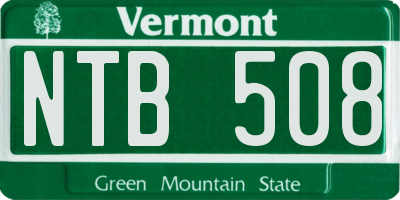 VT license plate NTB508