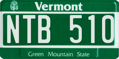 VT license plate NTB510