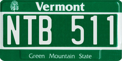VT license plate NTB511