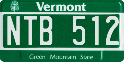 VT license plate NTB512