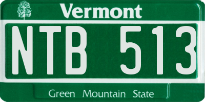 VT license plate NTB513