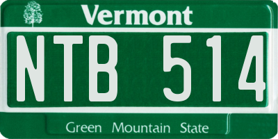VT license plate NTB514
