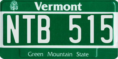 VT license plate NTB515