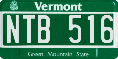 VT license plate NTB516