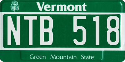VT license plate NTB518