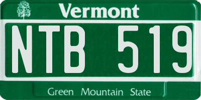 VT license plate NTB519