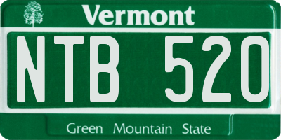 VT license plate NTB520