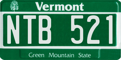 VT license plate NTB521