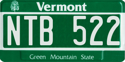VT license plate NTB522