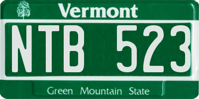 VT license plate NTB523