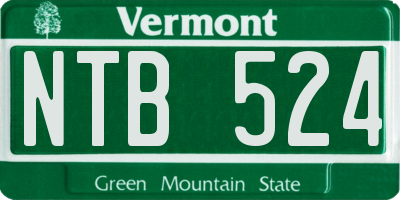 VT license plate NTB524