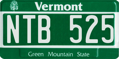 VT license plate NTB525
