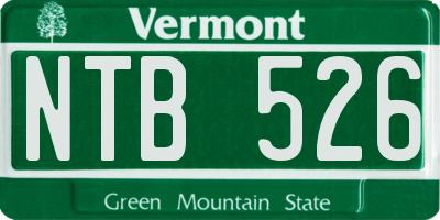 VT license plate NTB526