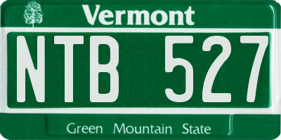 VT license plate NTB527