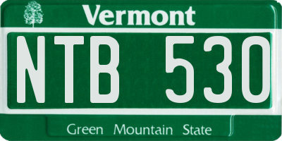 VT license plate NTB530