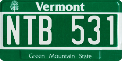 VT license plate NTB531