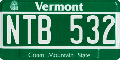 VT license plate NTB532