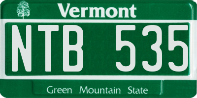 VT license plate NTB535