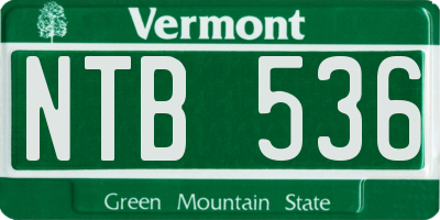 VT license plate NTB536