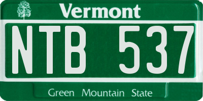VT license plate NTB537