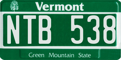 VT license plate NTB538