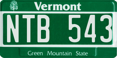 VT license plate NTB543