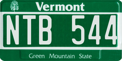 VT license plate NTB544