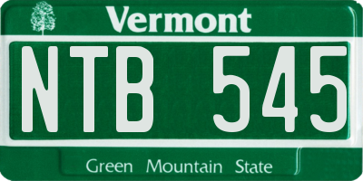 VT license plate NTB545