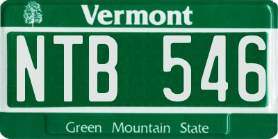 VT license plate NTB546