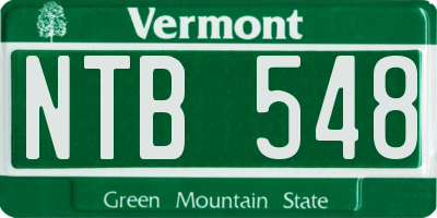 VT license plate NTB548