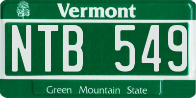 VT license plate NTB549