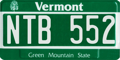 VT license plate NTB552