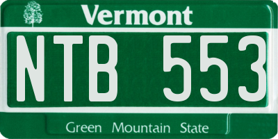 VT license plate NTB553