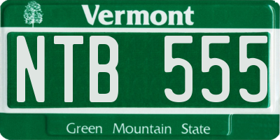 VT license plate NTB555