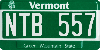 VT license plate NTB557