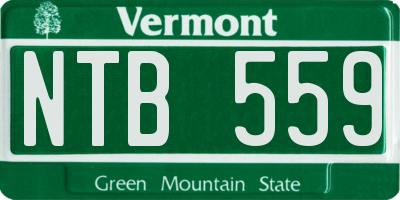 VT license plate NTB559