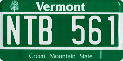 VT license plate NTB561