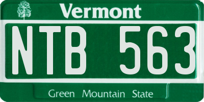 VT license plate NTB563