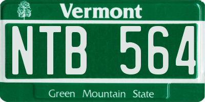 VT license plate NTB564