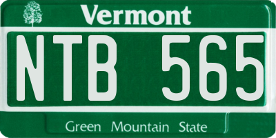 VT license plate NTB565
