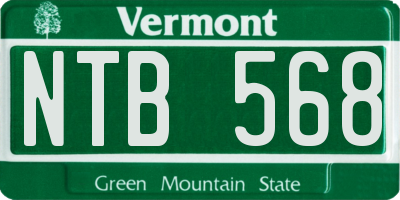 VT license plate NTB568