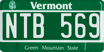 VT license plate NTB569